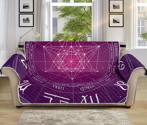 Geometric Zodiac Calendar Print Sofa Protector