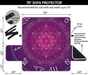 Geometric Zodiac Calendar Print Sofa Protector