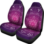 Geometric Zodiac Calendar Print Universal Fit Car Seat Covers