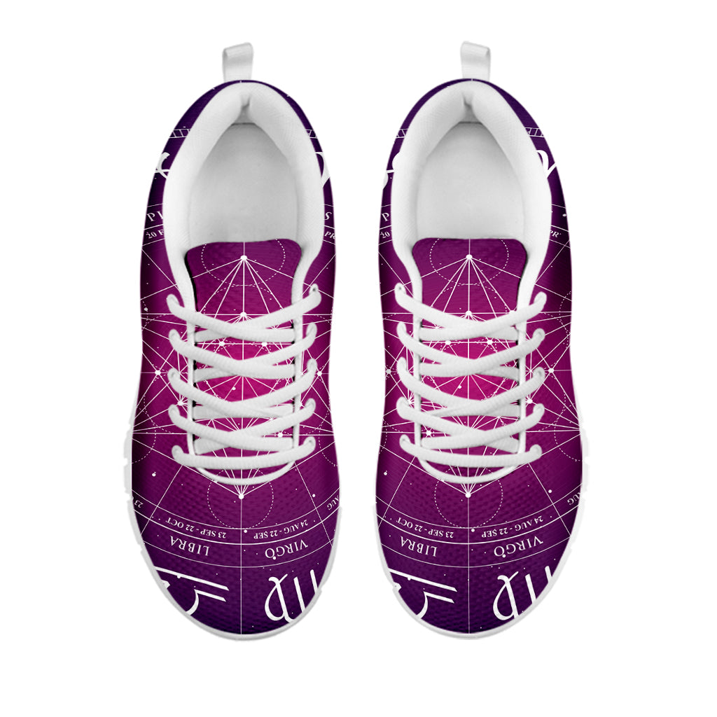 Geometric Zodiac Calendar Print White Sneakers