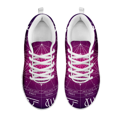 Geometric Zodiac Calendar Print White Sneakers