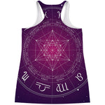 Geometric Zodiac Calendar Print Women's Racerback Tank Top