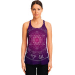 Geometric Zodiac Calendar Print Women's Racerback Tank Top