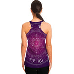 Geometric Zodiac Calendar Print Women's Racerback Tank Top