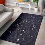 Geometric Zodiac Signs Print Area Rug