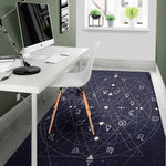 Geometric Zodiac Signs Print Area Rug