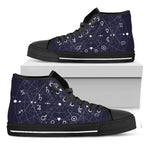 Geometric Zodiac Signs Print Black High Top Shoes