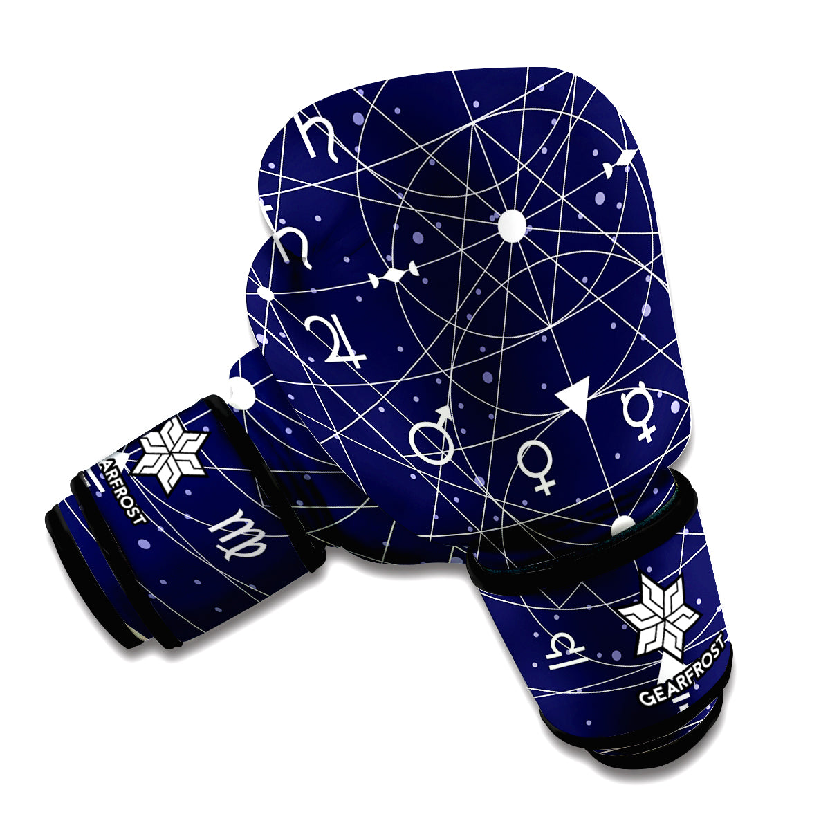 Geometric Zodiac Signs Print Boxing Gloves