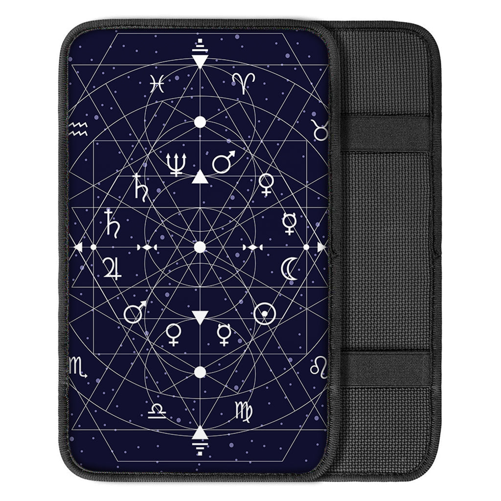 Geometric Zodiac Signs Print Car Center Console Cover