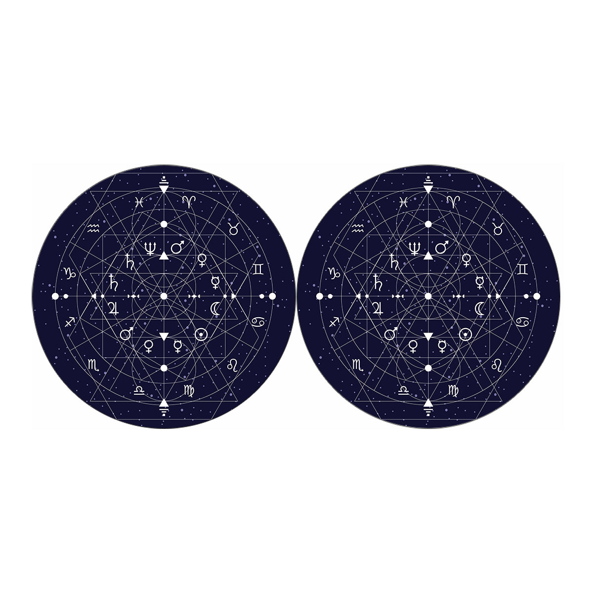 Geometric Zodiac Signs Print Car Coasters