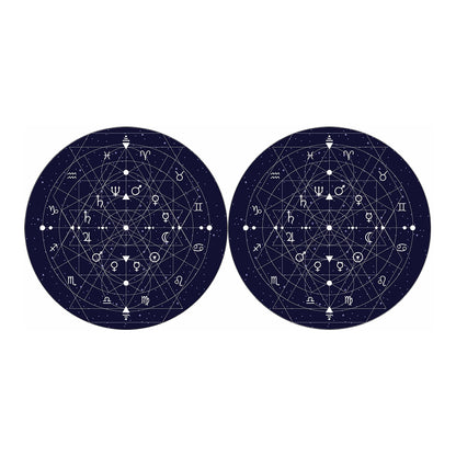 Geometric Zodiac Signs Print Car Coasters