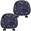 Geometric Zodiac Signs Print Car Headrest Covers