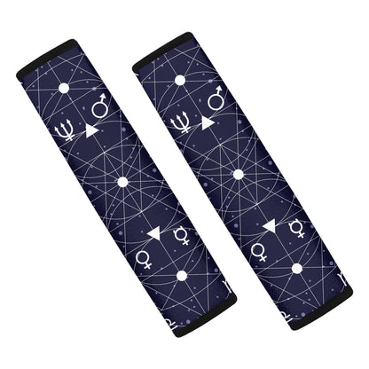 Geometric Zodiac Signs Print Car Seat Belt Covers