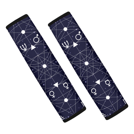 Geometric Zodiac Signs Print Car Seat Belt Covers