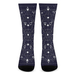 Geometric Zodiac Signs Print Crew Socks