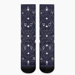 Geometric Zodiac Signs Print Crew Socks