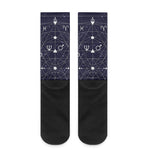 Geometric Zodiac Signs Print Crew Socks