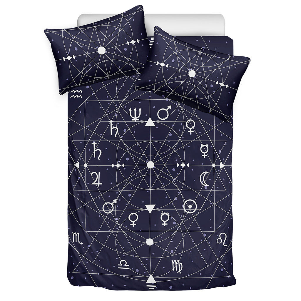 Geometric Zodiac Signs Print Duvet Cover Bedding Set