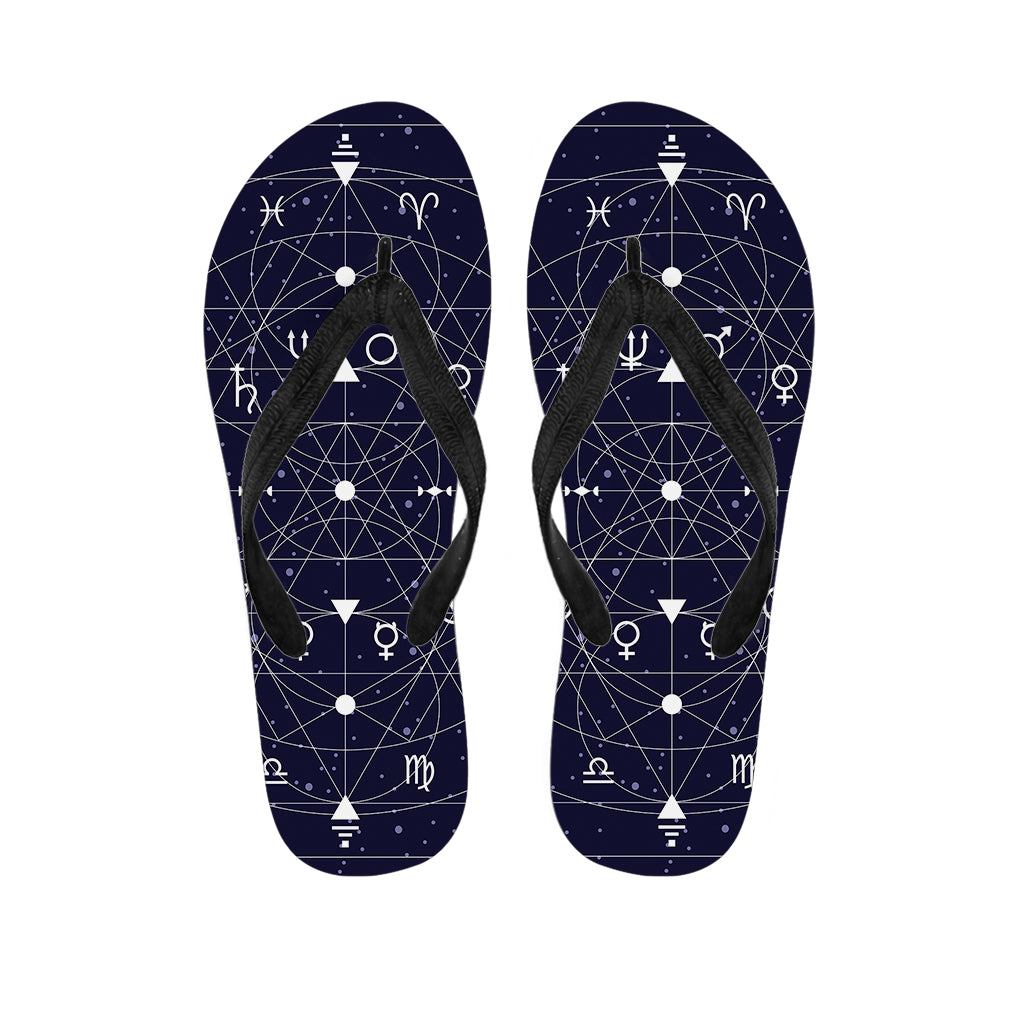 Geometric Zodiac Signs Print Flip Flops