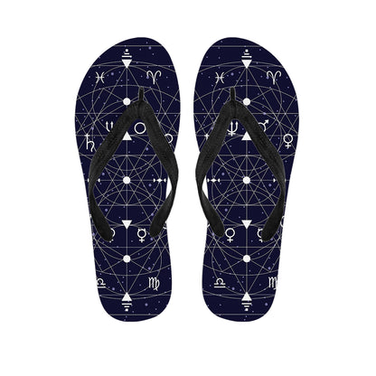 Geometric Zodiac Signs Print Flip Flops