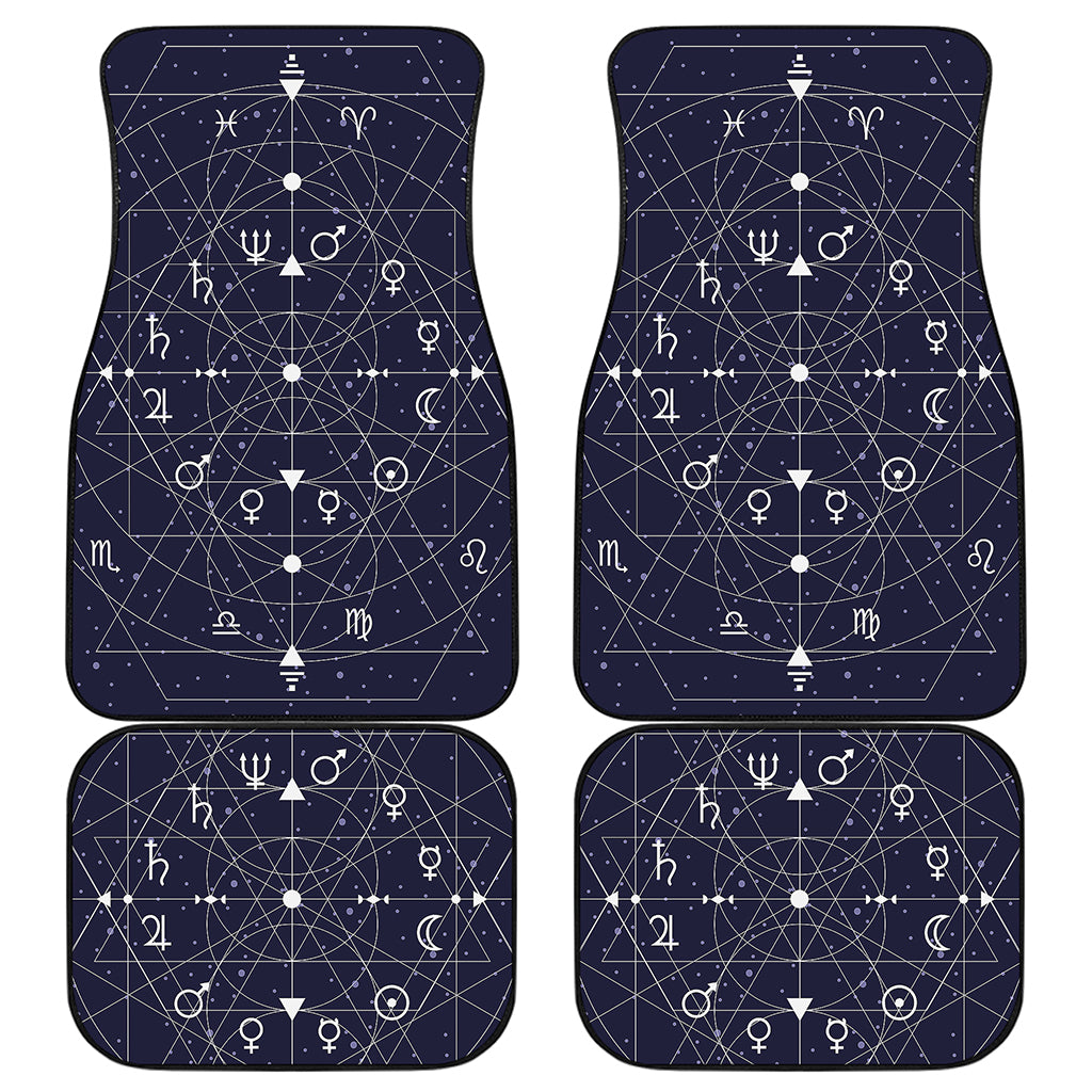 Geometric Zodiac Signs Print Front and Back Car Floor Mats