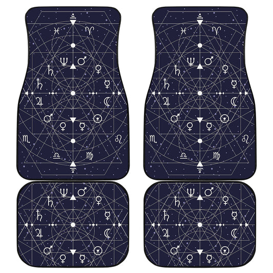 Geometric Zodiac Signs Print Front and Back Car Floor Mats
