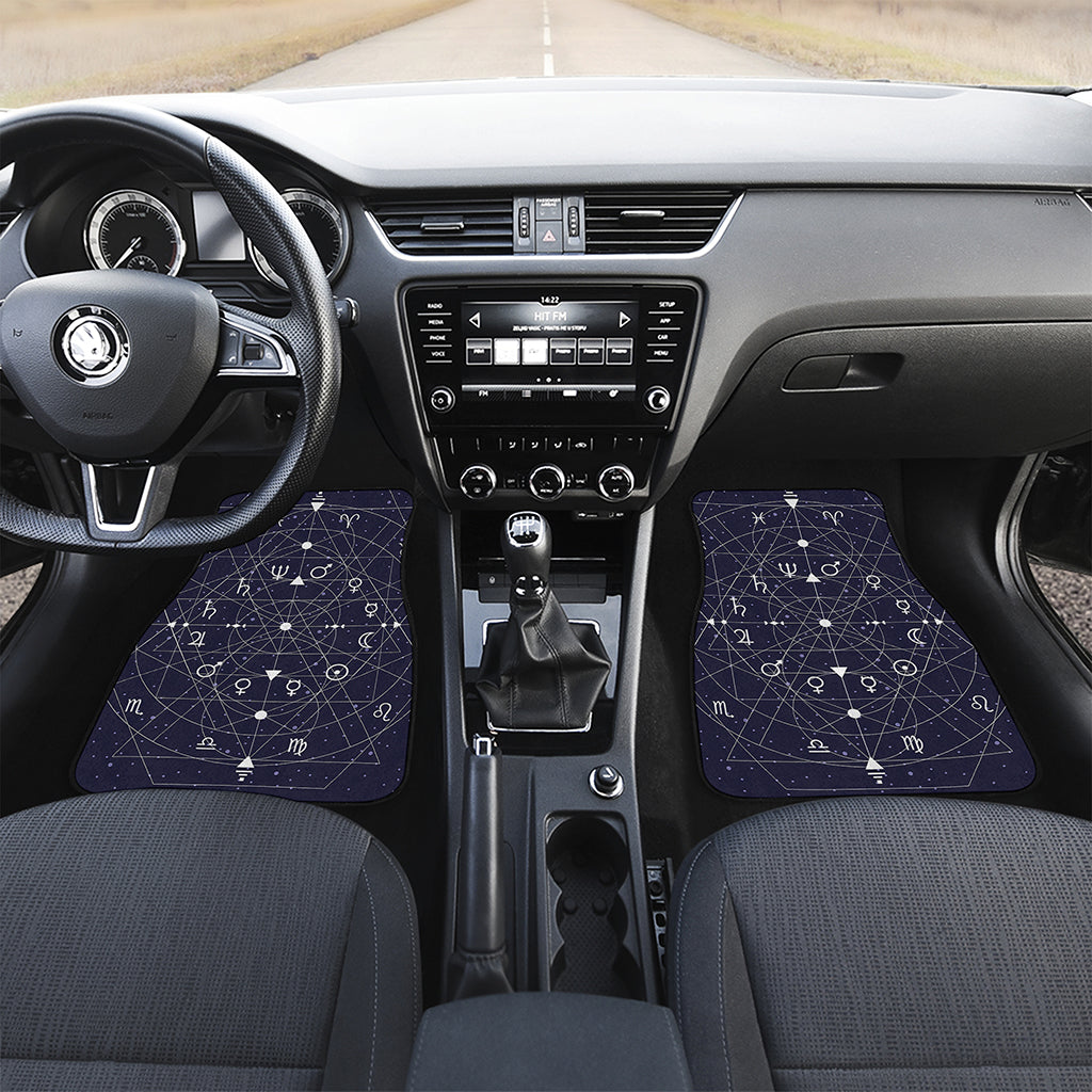Geometric Zodiac Signs Print Front and Back Car Floor Mats