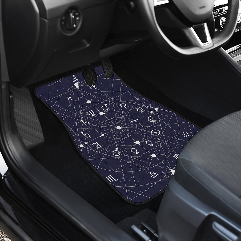 Geometric Zodiac Signs Print Front and Back Car Floor Mats