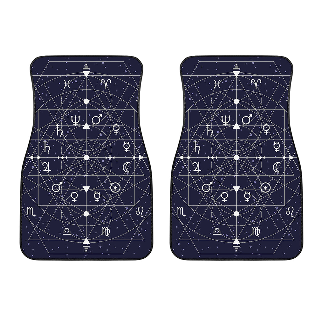 Geometric Zodiac Signs Print Front Car Floor Mats