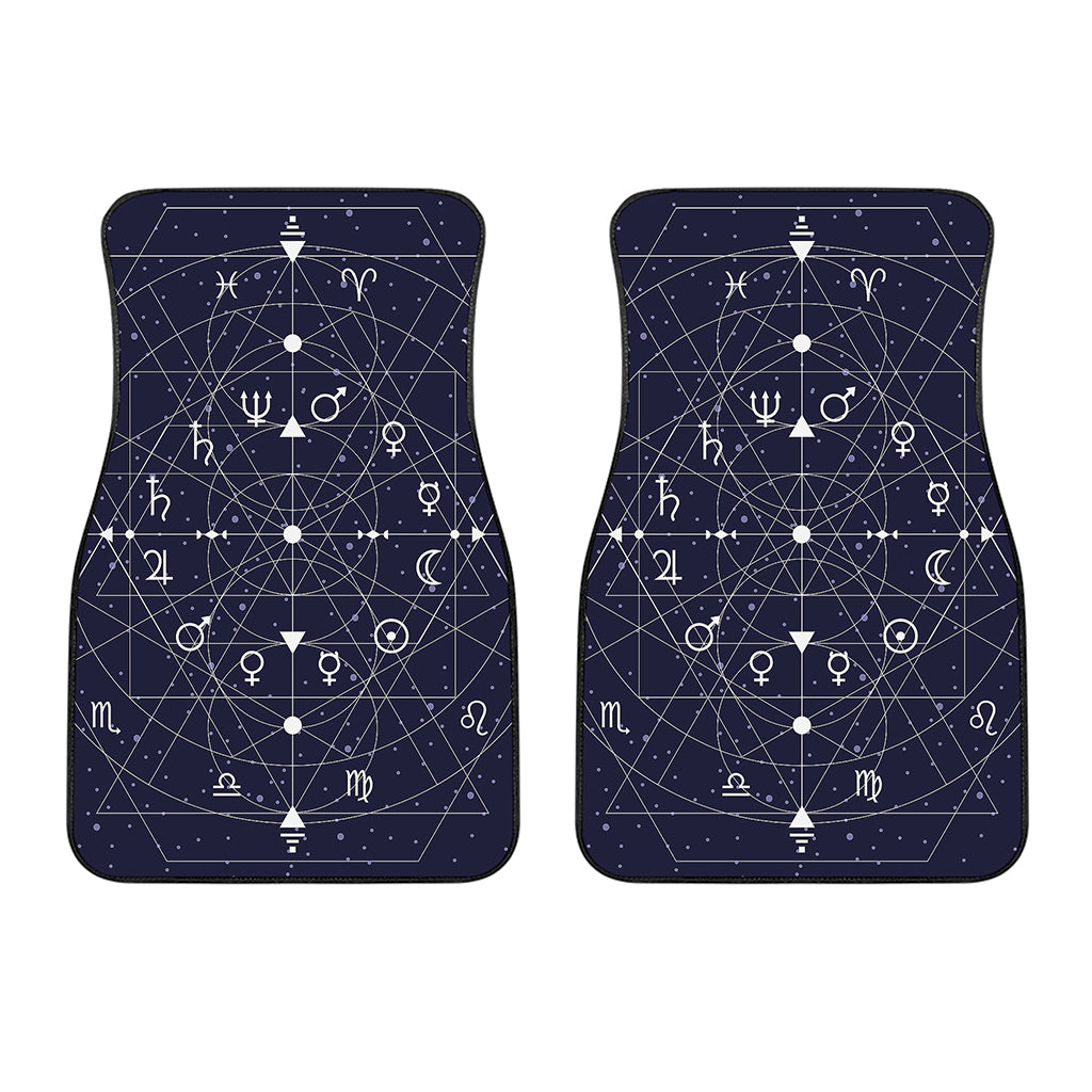 Geometric Zodiac Signs Print Front Car Floor Mats