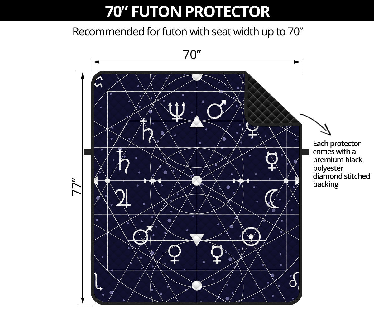 Geometric Zodiac Signs Print Futon Protector