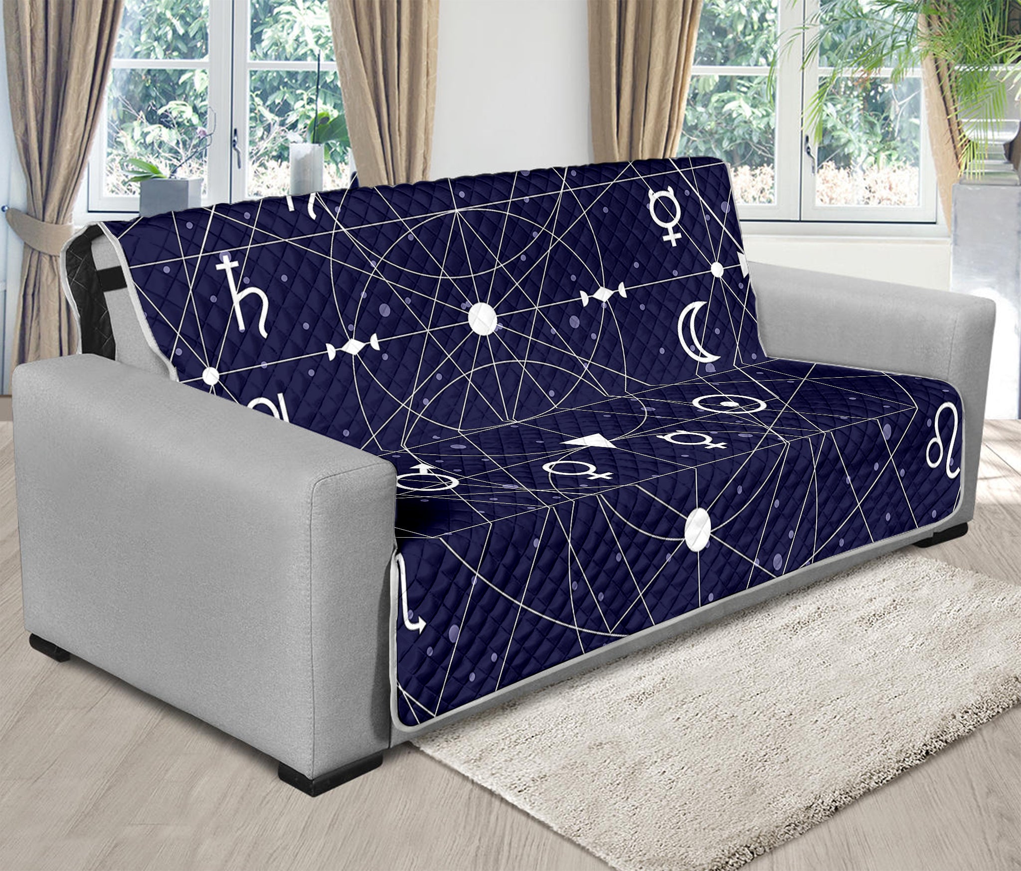 Geometric Zodiac Signs Print Futon Protector