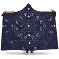 Geometric Zodiac Signs Print Hooded Blanket