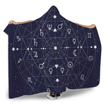 Geometric Zodiac Signs Print Hooded Blanket