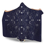 Geometric Zodiac Signs Print Hooded Blanket