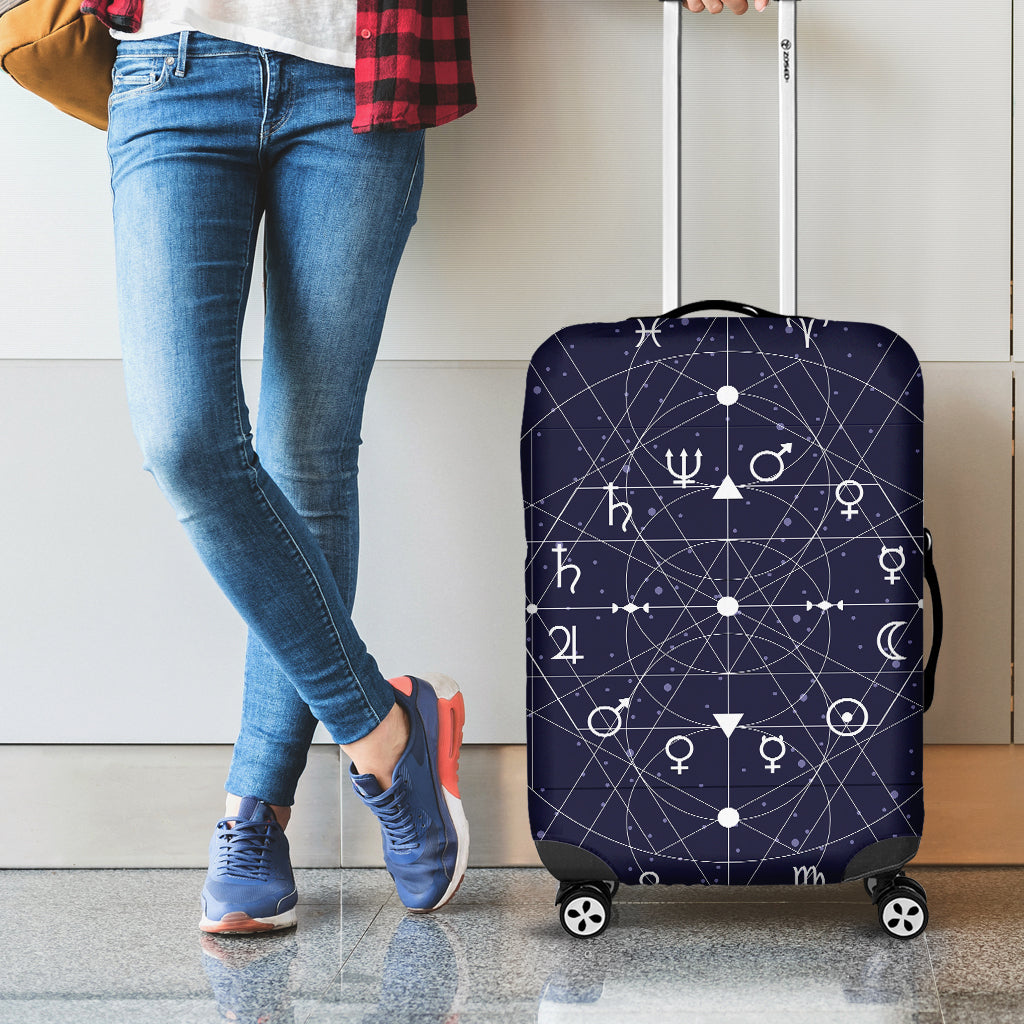 Geometric Zodiac Signs Print Luggage Cover