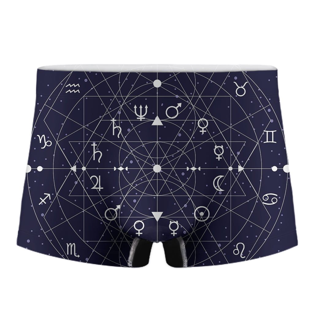 Geometric Zodiac Signs Print Men's Boxer Briefs