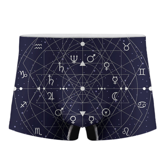 Geometric Zodiac Signs Print Men's Boxer Briefs
