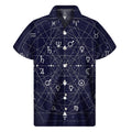 Geometric Zodiac Signs Print Men's Short Sleeve Shirt