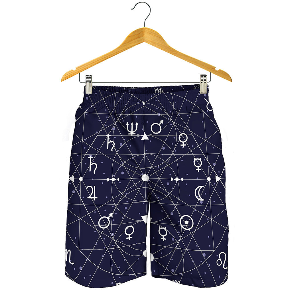 Geometric Zodiac Signs Print Men's Shorts