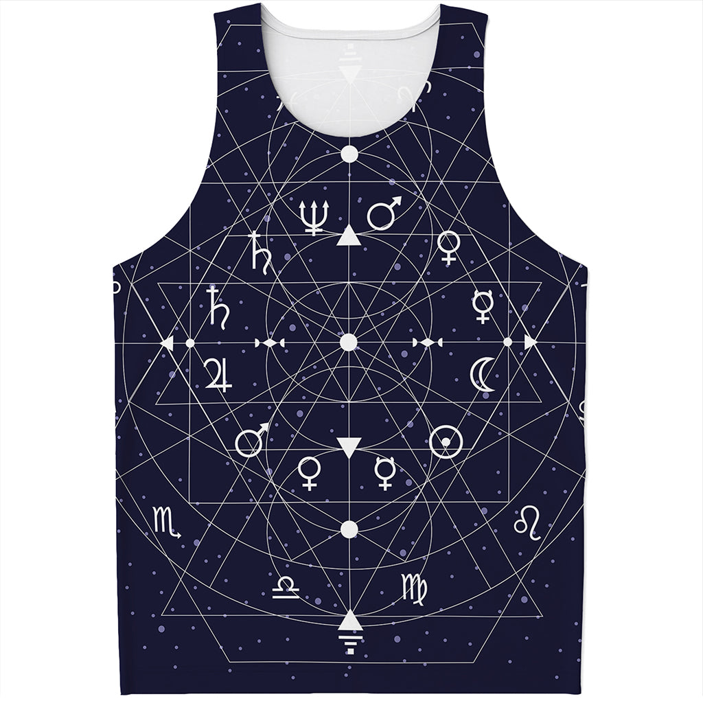 Geometric Zodiac Signs Print Men's Tank Top