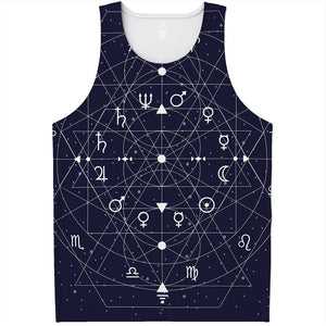 Geometric Zodiac Signs Print Men's Tank Top