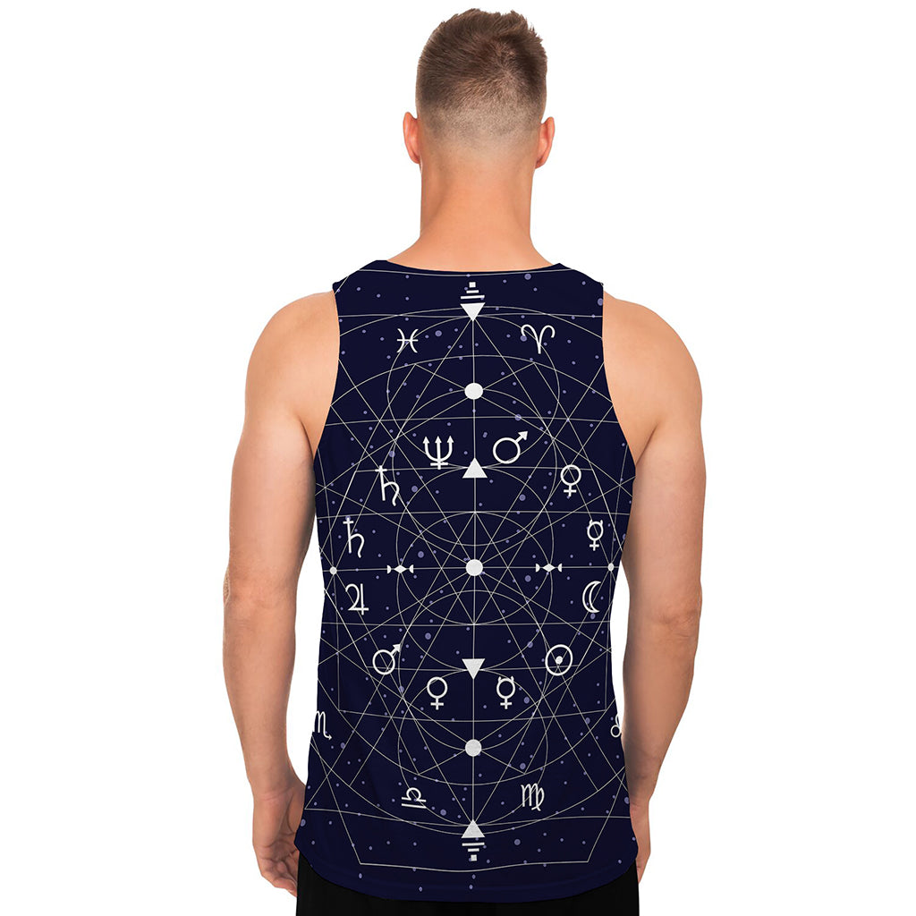 Geometric Zodiac Signs Print Men's Tank Top