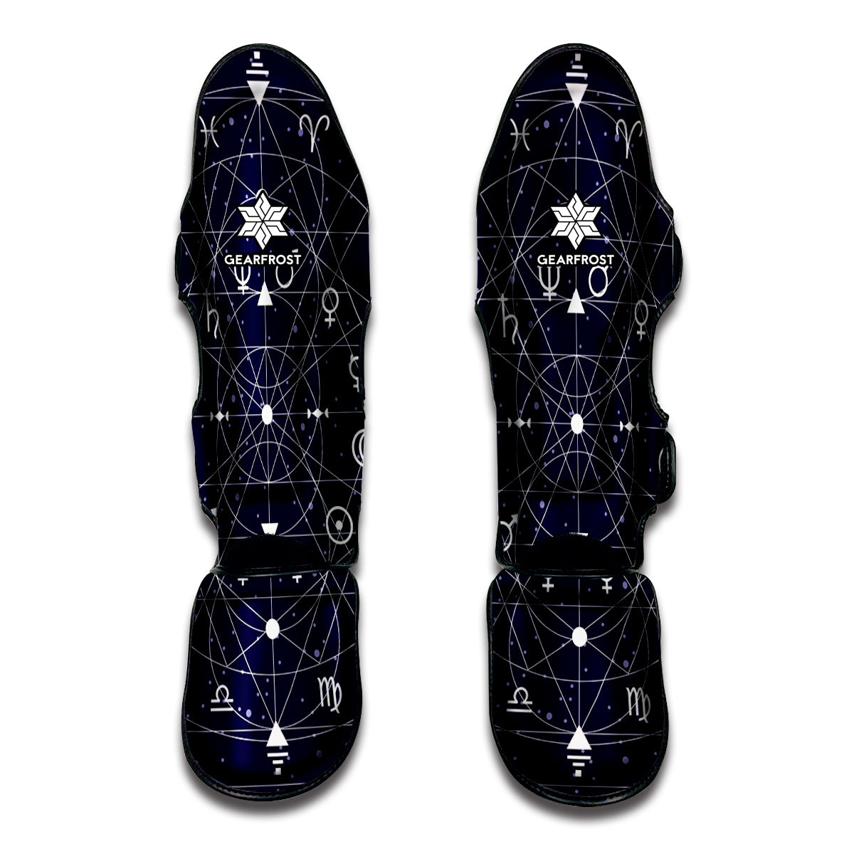 Geometric Zodiac Signs Print Muay Thai Shin Guard