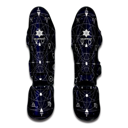 Geometric Zodiac Signs Print Muay Thai Shin Guard
