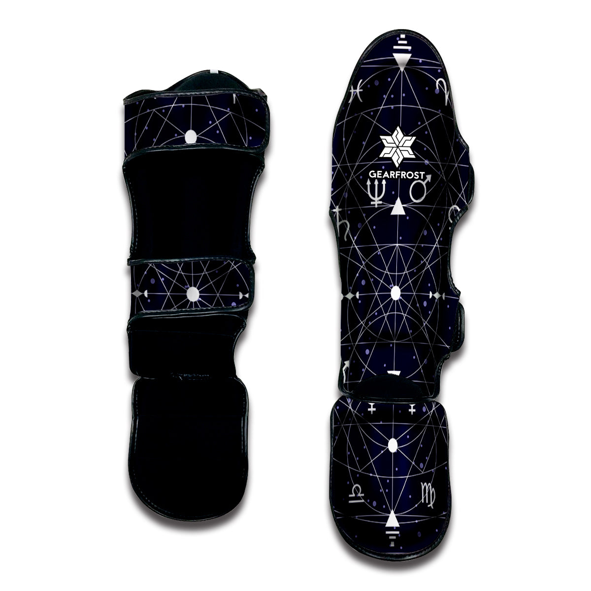 Geometric Zodiac Signs Print Muay Thai Shin Guard