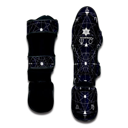 Geometric Zodiac Signs Print Muay Thai Shin Guard