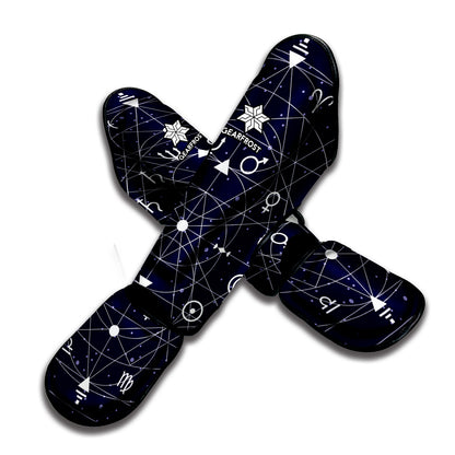 Geometric Zodiac Signs Print Muay Thai Shin Guard
