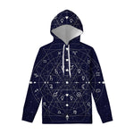 Geometric Zodiac Signs Print Pullover Hoodie