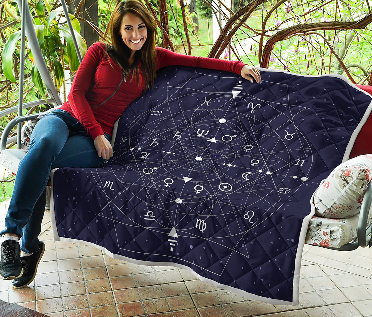 Geometric Zodiac Signs Print Quilt